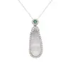 Design original colar de feijão verde em prata S925 feminino maré nacional pingente de jade quartzo joia antiga atacado ao vivo