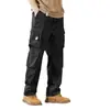 Pantalones de Trabajo Estilo Americano para Hombre, Pantalones Largos Casuales Finos Sueltos de Pierna Recta, Tendencia Versátil Multibolsillos Duraderos de Ropa de Trabajo