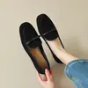 Mocasines de Piel de Oveja 2026 Primavera Nuevos Zapatos para Mujer con Tacón Bajo Grueso, Zapatos de Moda con Lazo Retro, Zapatos de Boca Baja