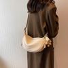 2022 Senmeng's Bag Outono Crossbody Bag Retro Solid Color Dumpling Bag Moda Shoulder Underarm Bag Popular Este Ano