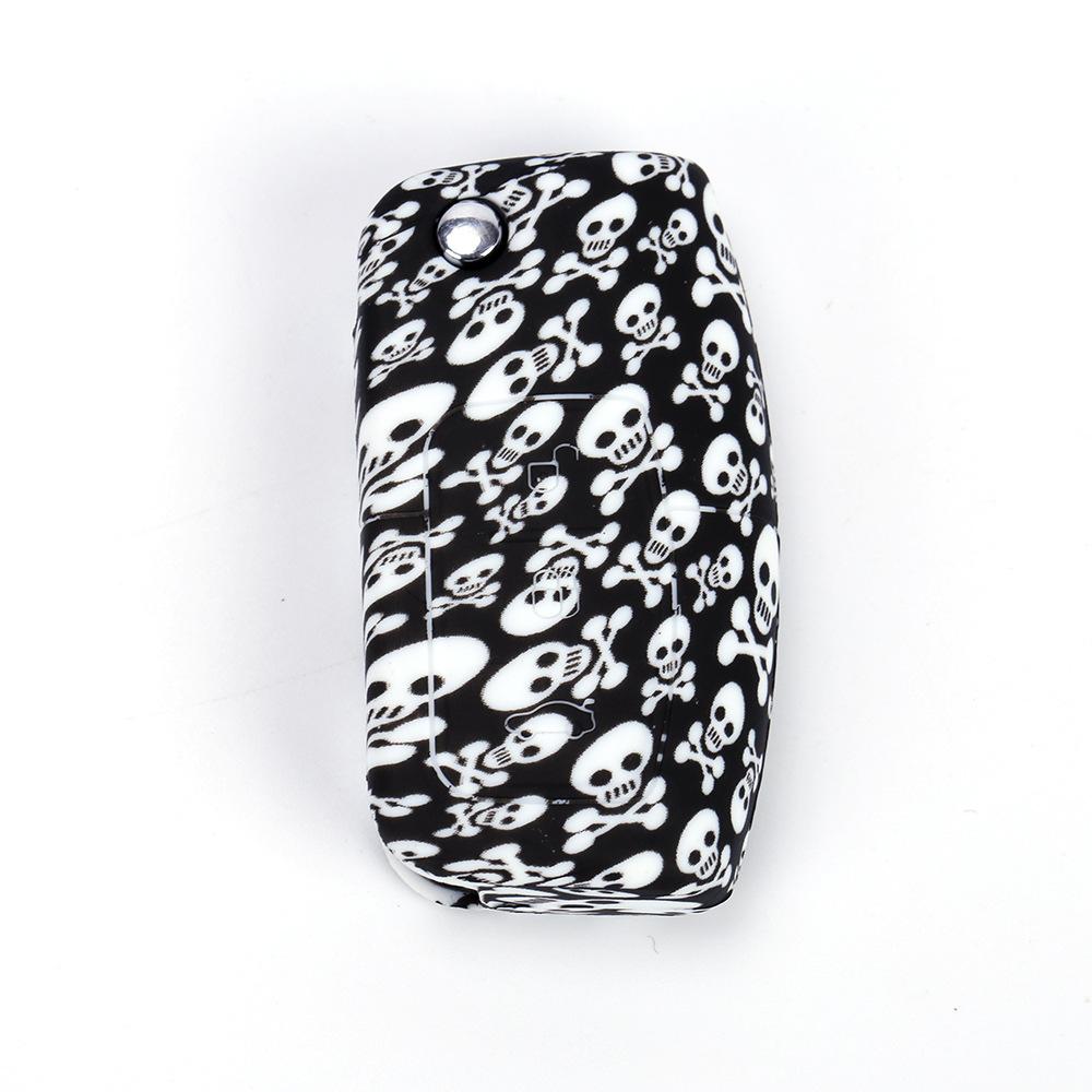 福特经典福克斯折叠3键无标水转印骷髅头