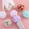 Bola de seis flores de color degradado de industria pesada de 2 cm que se puede usar con cuentas de agujeros rectos, cadena para teléfono móvil, llavero, cadena para bolso, accesorios