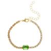 Pulsera Europea y Americana Ins Simple Verde Cuadrada de Zircón Moda Exagerada Personalidad Esmeralda Cadena Cubana Cadena Gruesa Pulsera
