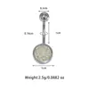 Anillo para ombligo de acero inoxidable 316L 14G, piercing de ombligo creativo esmerilado, joyería de piercing de moda