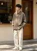 Camisa de Solapa de Dos Piezas Falsas Fresca de Moda para Calle Hombres Diseño de Moda Sentido Suelta Versátil Chaqueta Abrigo Casual Mujeres