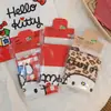 Bolsa de compras tejida auténtica de Hello Kitty, bolsa de hombro plegable portátil para mujer, linda bolsa tejida
