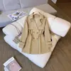Nuevo Gabardina de Solapa para Mujer Primavera 2026, Cintura Media, Casual, Versátil, Adelgazante, Talla Petite, Gabardina de Primavera y Otoño