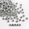 Cuentas acrílicas de 4x7 mm con letras inglesas, cuentas redondas planas, cuentas sueltas para manualidades, cuentas espaciadoras, accesorios