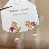Lindos Aretes de Caballo de Madera con Perlas de Agua Dulce de Dibujos Animados con Aguja de Plata, Elegantes y Sofisticados Aretes de Nicho para Mujer