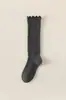 Calcetines holgados para mujer con zapatos de cuero pequeños, talla grande, pierna gruesa, encaje, adelgazantes, primavera y otoño, calcetines de tubo largo, color café, estilo moderno