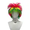 Peluca de cosplay para hombre de comercio exterior, estilo esponjoso, peluca colorida de fibra sintética corta para toda la cabeza de Halloween