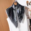 Pañuelo Cuadrado de Doble Cara Bicolor con Patrón de Espiga 65 para Mujer, Estilo Retro Francés Sencillo, Accesorio Elegante, Pequeño Pañuelo de Cuello de Moda