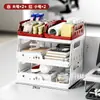 Estoque de Fábrica Prateleira de Armazenamento Multicamadas Dobrável para Mesa Empilhável Estação de Trabalho de Escritório Cesta de Armazenamento para Organização de Arquivos Atacado