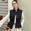 90 Plumas de Pato Branco Com Costelas Cordão na Cintura Colete Acolchoado Feminino 2026 Novo Estilo Colete Quente Gola Alta Jaqueta Casual Inverno