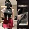 Conjunto de Secretária Estilo Nuvem Rosa Abstinência, Uniforme Sexy Rasgável que Expõe o Peito, Lingerie Sedutora Sensual que Molda o Corpo