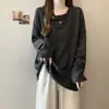 Blusa de Malha Canelada com Decote V de Manga Longa Plus Size para Mulheres, Novo Estilo Outono, Caimento Solto, Emagrecedora e Valorizadora, Camisa Básica para Mulheres