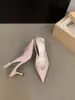 Sandalias elegantes Chuyuji de estilo francés, punta fina, color negro, zapatos de hada, nuevos zapatos de tacón alto primavera-verano 2026