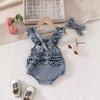 Ropa para niños Otoño Nuevo Bebé Niños Sol Bordado Bebé Niños y Niñas Denim Correa Hassel
