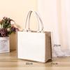 Bolsa de linho em estoque diy popular com juta linho retrô presente bolsa de linho em branco portátil logotipo personalizado
