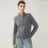Suéter de cachemira con media cremallera 2026 otoño e invierno nuevo para mujer cuello medio alto patrón trenzado camisa base estilo elegante suéter cálido