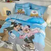 Juego de cuatro piezas con estampado de dibujos animados de Disney de algodón, 100% algodón puro, adorable ropa de cama auténtica de la propiedad intelectual Zootopia