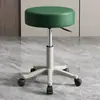 Banco de beleza com rodas, giratório, altura ajustável, espessado, adequado para cabeleireiro e manicure, banco redondo, banco de maquiagem, banco de bar, cadeira de trabalhador