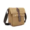 Bolso Bandolera de Lona para Hombre Transfronterizo, Bolso de Lona Resistente al Desgaste, Bolso Mensajero Multibolsillos, Maletín de Negocios Retro