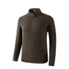 Sudadera jacket unisex de cachemir y seda con media cremallera 10A antibacteriana con estampado de logo, top casual, ropa para equipo corporativo