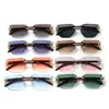 Gafas de sol retro sin montura con borde cortado 5004 para mujer, Gafas nuevas de alta gama europeas y americanas, Gafas de sol versátiles para protección solar transfronteriza para hombre
