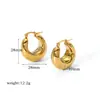 Brincos de aço inoxidável europeus e americanos de ouro 18K transfronteiriços não desbotam Joker high sense titanium steel oco brincos brincos atacado