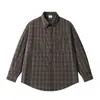Nueva Camisa a Cuadros Fresca Perezosa Estilo Retro Japonés para Hombre Otoño Holgada Versátil de Manga Larga para Pareja