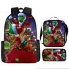 Cabelo verde estranho Grinch transfronteiriço nova mochila dos desenhos animados bolsa de ombro bolsa de três peças bolsa caneta uma geração de cabelo