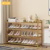 Zapatero de Bambú Multicapa Armario para Zapatos Estante de Almacenamiento Doméstico a Prueba de Polvo para Dormitorio y Pasillo, No Requiere Instalación