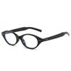 Óculos de maquiagem estilo olho de gato coreano Oval Gm preto liso podem ser equipados com armação de espelho plano para miopia com receita médica Nerd Girl