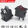 Interruptor Basculante Vermelho de 4 Pinos e 2 Velocidades Kcd1-104 com Luz 15*21mm Cqc Ce Cb Tuv Iec