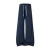 Calça de Moletom com Barra Curva Estilo Americano para Homens, Outono e Inverno, Calça Esportiva Diagonal Drapeada, Calça Longa Casual Solta de Perna Reta Flare