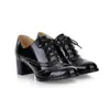 AliExpress deseo zapatos de comercio exterior primavera y otoño encaje hueco tacón grueso con cordones zapatos de patente talla 33-43 zapatos de mujer