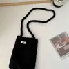 Bolsa Pequena de Tricô Coreana Transversal Versátil para Ombro Outono Inverno Diária Portátil Mini Bolsa para Celular