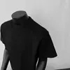Camiseta de Manga Corta para Hombre Estilo Americano Peso Pesado Algodón al Aire Hombro Normal Cuello Redondo Desestructurada Casual Canalé Parche de Marca de Moda Manga Corta para Hombre