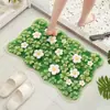 Alfombra de baño con patrón floral 3D, similar al cachemir, con un diseño floral fresco, absorbente y antideslizante, perfecta para colocar en la entrada del baño