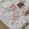 Calcetines de Seda de Morera Gao Bai Shu para Mujer, Calcetines Transpirables de Media Pantorrilla para Primavera y Verano, Calcetines Versátiles Sin Costuras, Antibacterianos de Seda de Morera