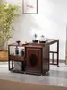 Mesa de Chá Móvel para Varanda Mesa de Chá Doméstica Armário de Chá Giratório Mesa de Café Moderna com Rodinhas Carrinho de Chá Pequeno de Luxo Leve Famoso da Internet