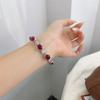Pulsera Redonda Ajustable de Flor de Zirconia Moda Lujo Ligero Estilo Palacio Pendientes de Industria Pesada Joyería de Alta Gama Versátil para Mujer