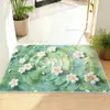 Felpudo de cachemira sintética con estampado floral y vegetal 3D, alfombrilla de baño absorbente, felpudo antideslizante para la entrada, alfombra decorativa para el recibidor y alfombra para el hogar
