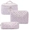 Bolsa Cosmética Portátil Grande Capacidade Floral Pequeno Armazenamento Algodão Acolchoado Portátil Flores Fofas Ins Viagem Estudantes