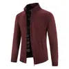 2024 nuevo cárdigan suéter de terciopelo para hombre talla grande comercio exterior cuello alto chaqueta abrigo de moda suéter para hombre