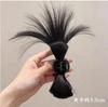 Tiktok mismo estilo medio recogido pinza cabeza de volante de pluma de pollo viento perezoso medio recogido coleta parte superior alta del cráneo chica hot cabeza de bola esponjosa