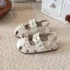 Sandalias de Moda Versátiles de Suela Suave para Niñas 2026 Verano Nuevos Zapatos Individuales con Lazo para Niños Huecos Transpirables Zapatos de Princesa