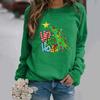 Suéter de gola redonda de estação independente da Amazon europeia e americana com padrão de Natal estampado de manga comprida suéter de gola redonda roupa feminina