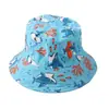 Chapéu de sol infantil quente transfronteiriço com estampa de animal chapéu de pescador algodão topo plano chapéu de bacia para bebê